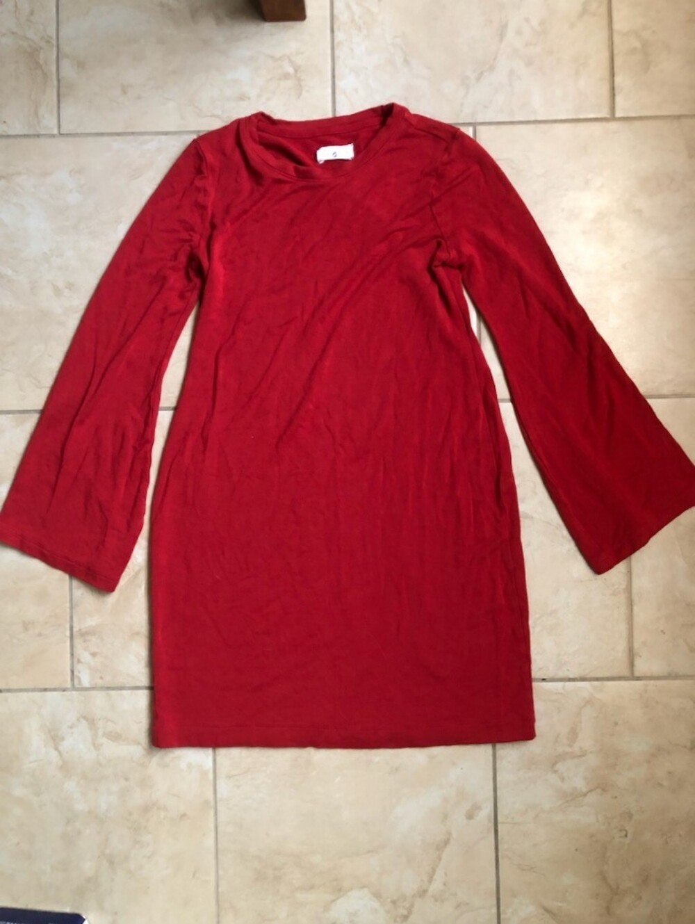 Lou & Grey Red Long-Sleeve Shift Dress - XS